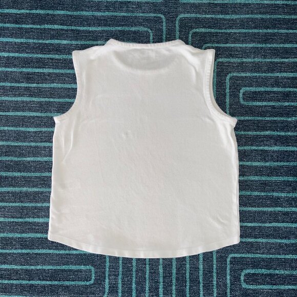 ASOS Men White Piqué Sleeveless Tee Tank Top - Picture 3 of 3